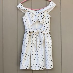 linen off shoulder cut out dress w/pockets